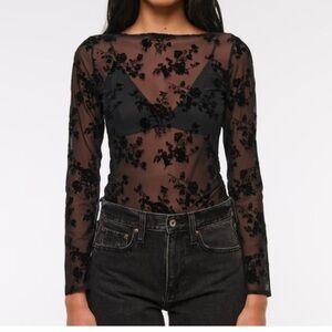 Abercrombie & Fitch Sheer Lace Mesh Shirt